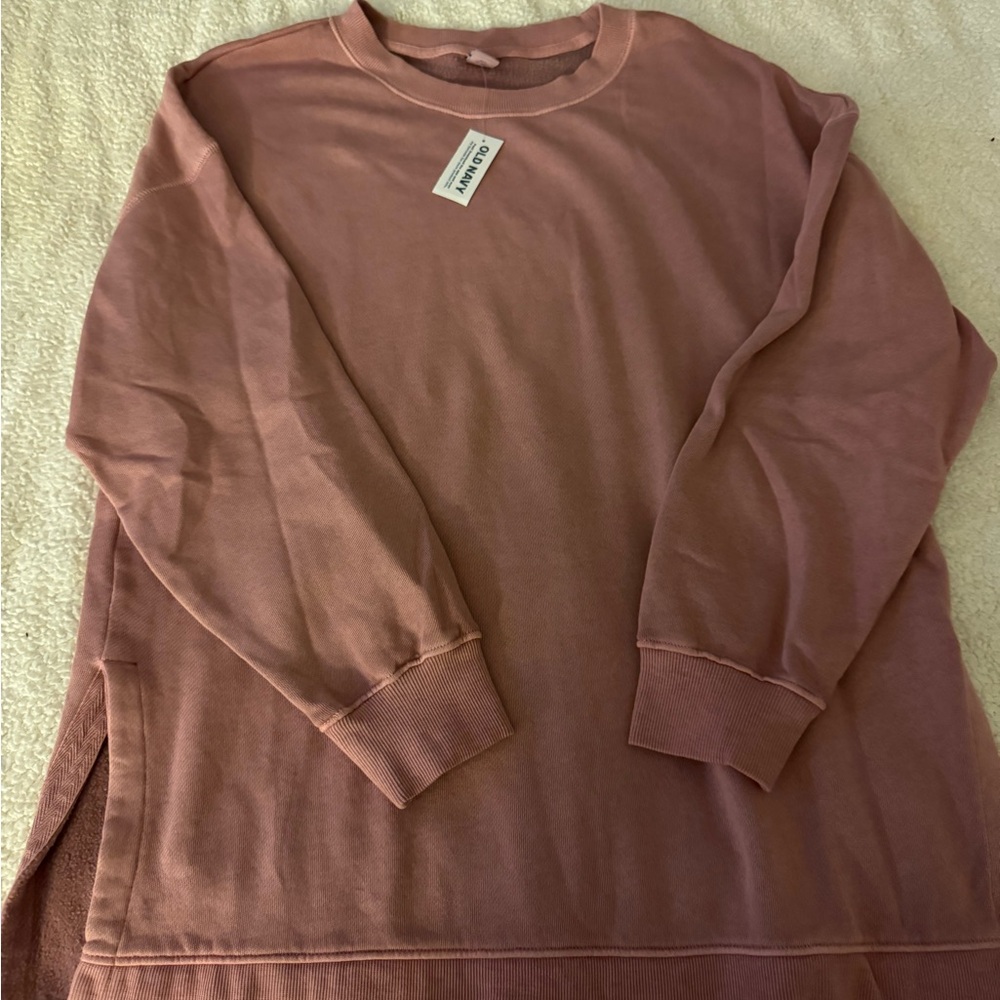 Pink Old Navy Oversized Crewneck Sweatshirt